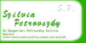 szilvia petrovszky business card